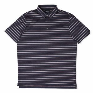 Chase 54 Striped Short Sleeve Polo Shirt Large Navy Pink